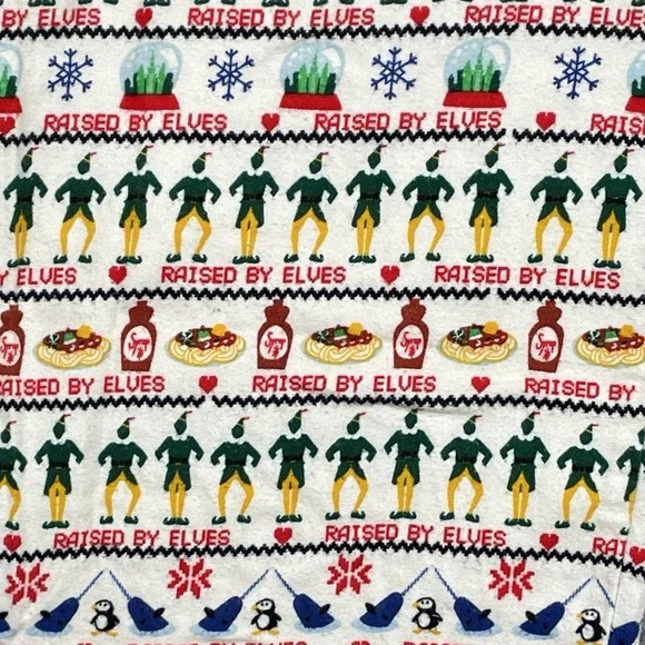 Hanna Andersson Mens Buddy Raised by Elves Flannel Pajama Pants Size S Christmas - Picture 4 of 8